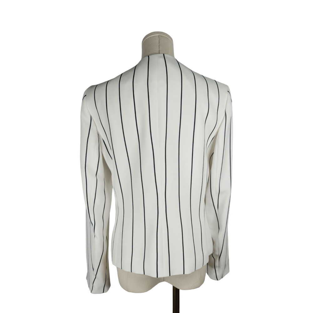 Bar III Women's White and Black Striped Open-Front Blazer Sz. M - Picture 2 of 5